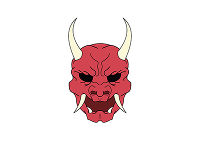 Oni mask illustration