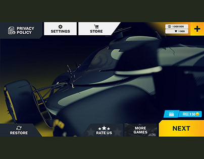 F1 Car Racing Game UI