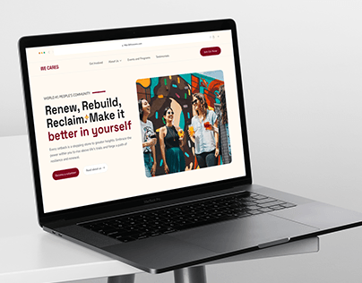 Responsive Hero section for WE CARE company