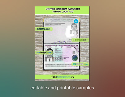 United Kingdom passport, scan and photo 2020-present