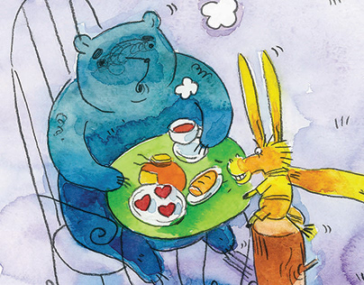 "Blue Bear" illustrator