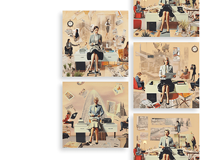 Project thumbnail - Social Media Collage Illustration „Business woman”