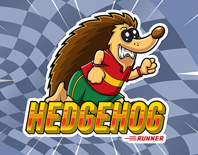 Hedgehog running illustration