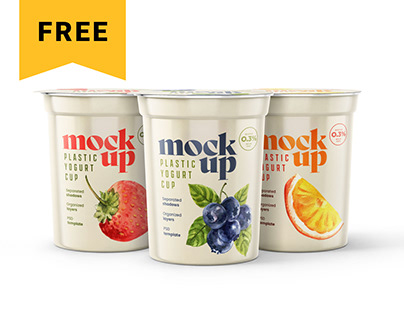 Free Yogurt Cup Mockup Set | Packaging