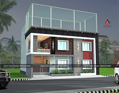 modern home front 3d elevation designer in nagpur
