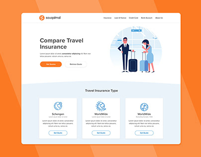 Travel insurance landing page - UX/UI landing page,
