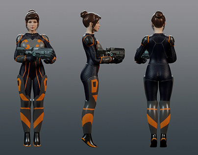 Sci fi Female Game Character
