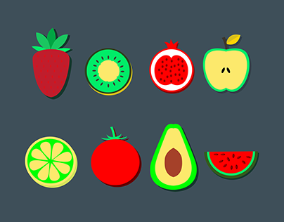 Fruit flat icons
