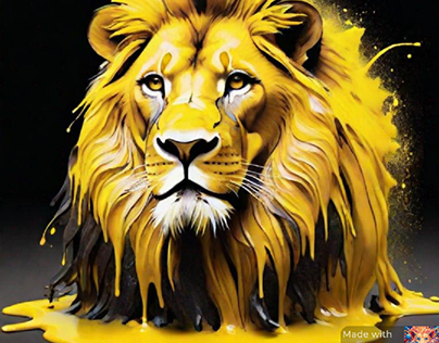 leone a vernice gialla
