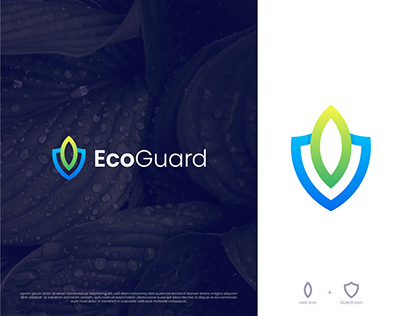 Eco guard logo design, nature logo, leaf logo