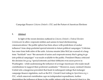 CU v. FEC and the Future of American Elections