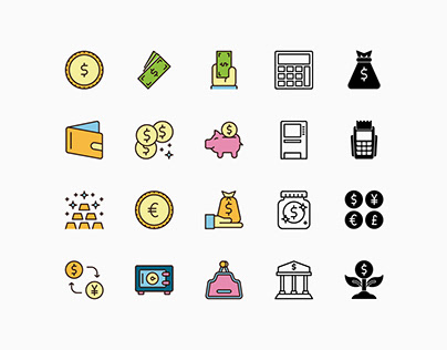 Money And Valuables Icons Pack