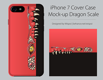 iPhone 7 Cover Case Mock-up Dragon Scale