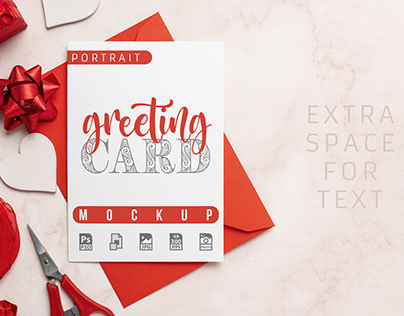 Greeting Card Mockup With Copy Space