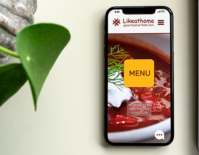 Mobile website of the restaurant "Likeathome"