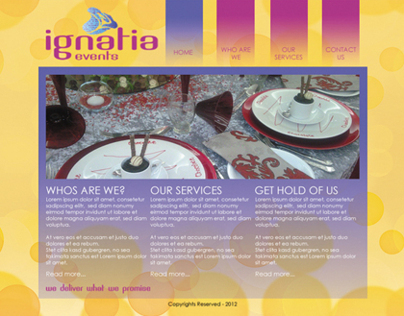 IGNATIA EVENTS website design