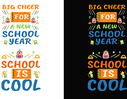 School is cool & 100 days of school T-shirt Design.