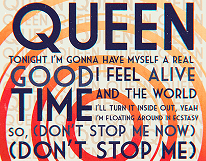 Queen Vintage Lyric Poster
