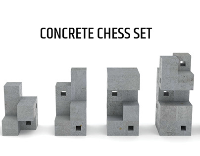 Concrete chess set