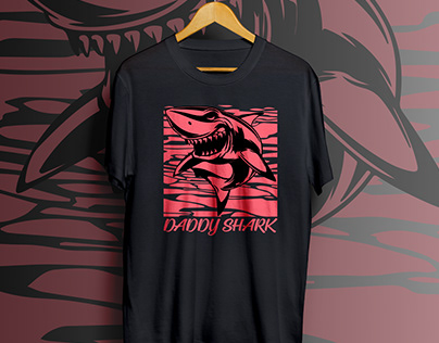 Daddy Shark T-Shirt (Free Mockup)