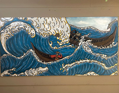 Japanese wave painting