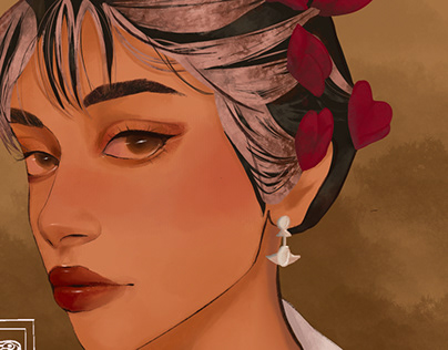 Flower lady : Digital illustration