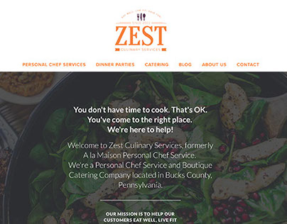 Zest Culinary Services Website
