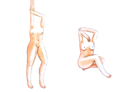 Nude Study in Watercolor