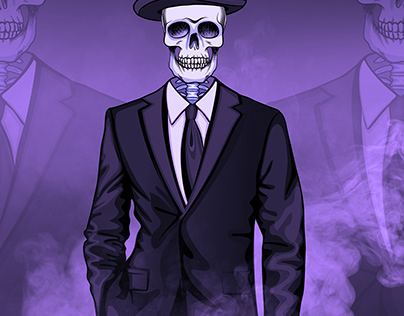 Dead Businessmen Skull Deadman rising Character Vector