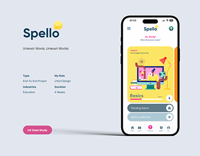 Project thumbnail - Spello - A flashcard UX/UI Case Study