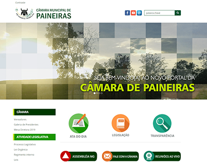 Layout do site da Câmara Municipal de Paineiras