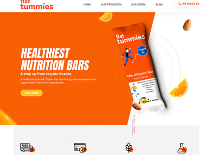 An website design for nutritional healthy bars