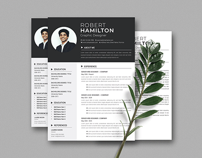 Vector minimal and clean resume or cv template