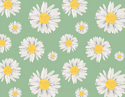 Commercial Daisy Repeat Print