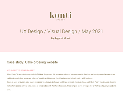 UX / UI Design for Konti Pastry