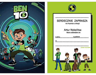 Invitation to a kid's birthday in the style of Ben10