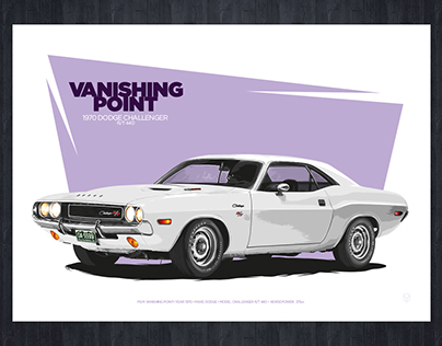 Vanishing Point Dodge Challenger vector art print