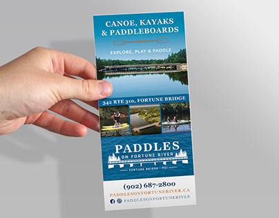 Rack Card Design for Paddles on Fortune River