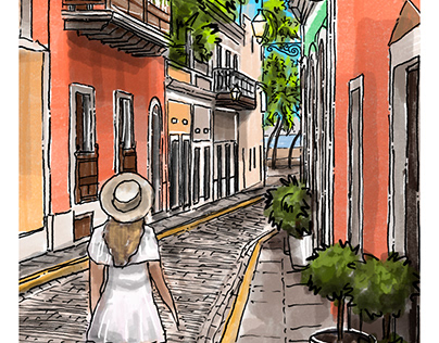 Streetscape in San Juan, PR.