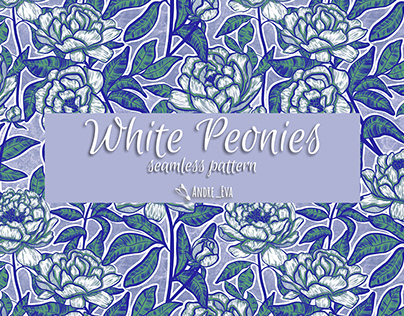 White Peonies (seamless pattern)
