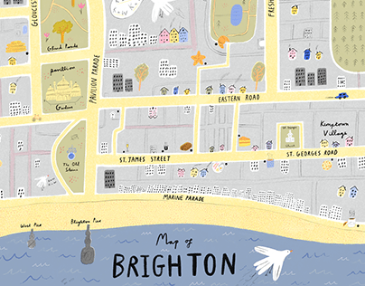 Brighton Coffee Map Illustration
