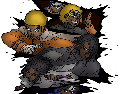 Commission: Naruto and Sasuke (Black version)