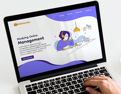 Flat illustration for landing page in education
