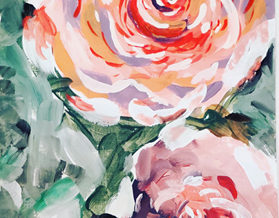 Watercolor, roses, painting