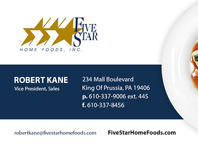Five Star Home Foods Business Card
