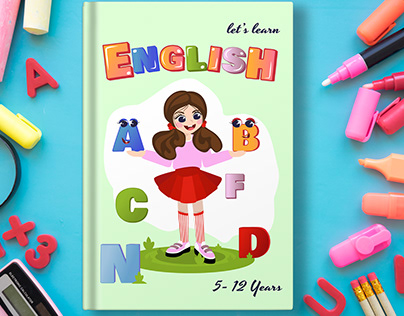 Textbook Cover Design. Learning English for Children.