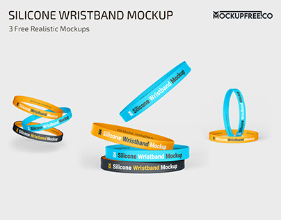 Free Silicone Wristband Mockup