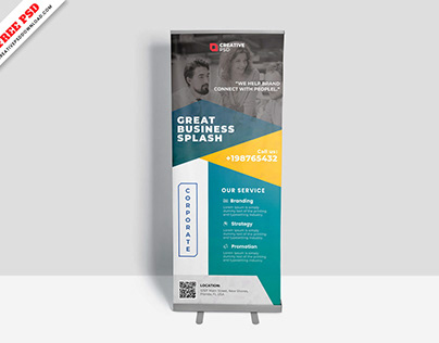 Corporate Roll-Up Banner Free PSD