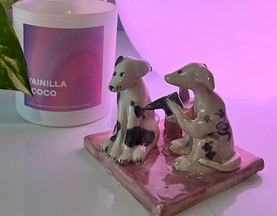 Serie Azulejo Perrito en Ceramica miniatura