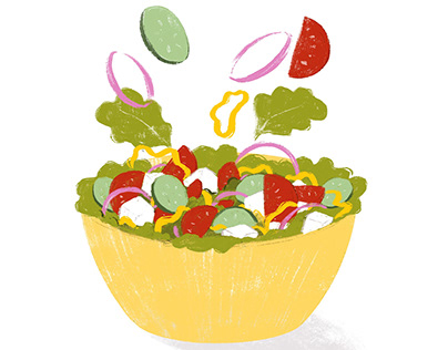 Vegetable illustrations and menu mockup